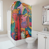 Wassily Kandinsky著即興Vのための勉強 シャワーカーテン (インサイチュ)