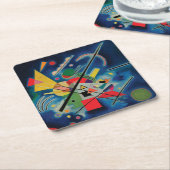 Wassily Kandinsky著青い絵画 スクエアペーパーコースター (アングル)