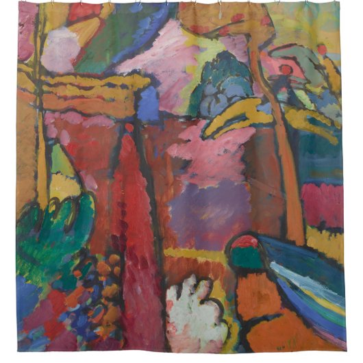 Wassily Kandinsky、即興V勉強 シャワーカーテン