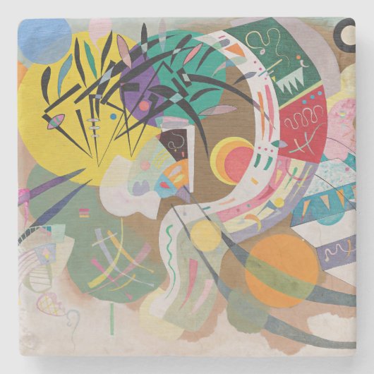 WASSILY KANDINSKY -支配的なカーブ ストーンコースター (正面)