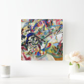 WASSILY KANDINSKY -構成VII 1913年 スクエア壁時計 (ホーム)