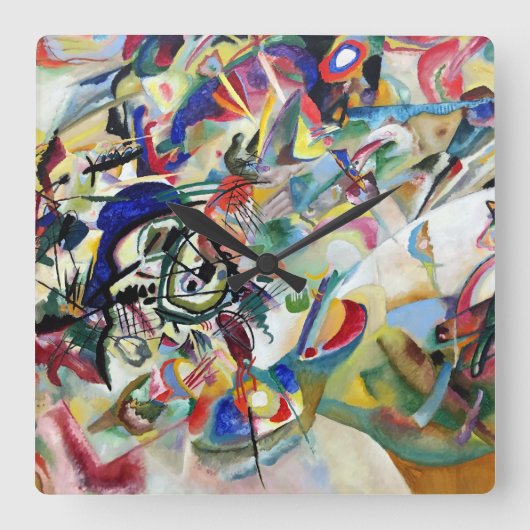 WASSILY KANDINSKY -構成VII 1913年 スクエア壁時計 (正面)