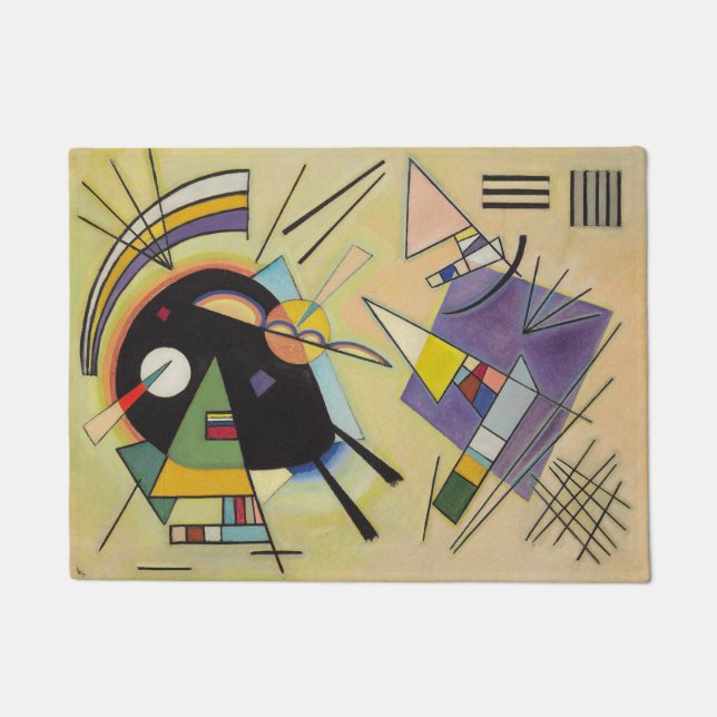 WASSILY KANDINSKY – 黒と紫 ドアマット (正面)