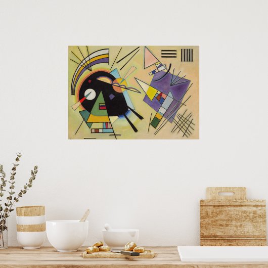WASSILY KANDINSKY – 黒と紫 ポスター (キッチン)