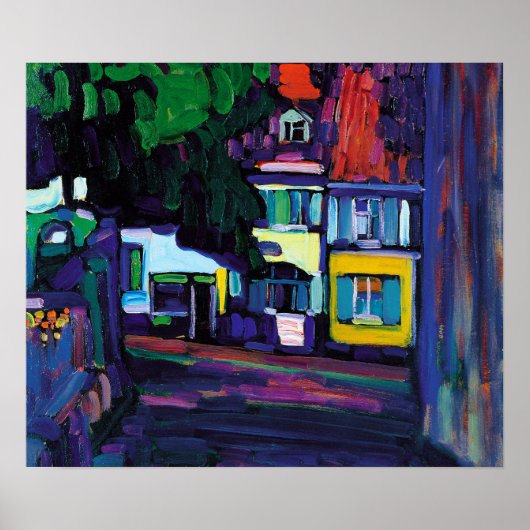 Wassily Kandinsky - Houses in Murnau on Obermarkt ポスター (正面)