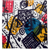 Wassily Kandinsky - Small Worlds V抽象芸術アート シャワーカーテン (正面)