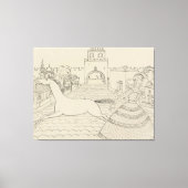 Wassily Kandinsky - Zeichnung ‘mit Grüner Dame’ キャンバスプリント (正面)