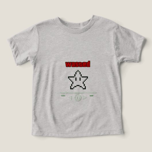 “Wasted Star” レトロゲーマーキッズTシャツ (デザイン正面)