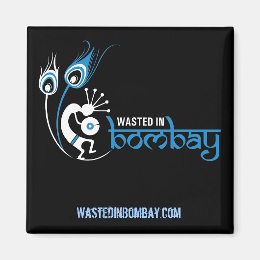 WastedInBombay.comスクエアマグネット マグネット (正面)