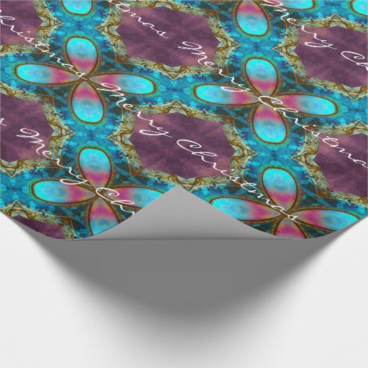 Wasterfallのクリスマスのモダンの優雅 ラッピングペーパー (コーナー)