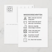 Wasvoorschriften met wijn, grappige tekst kaart シーズンポストカード (正面/裏面)