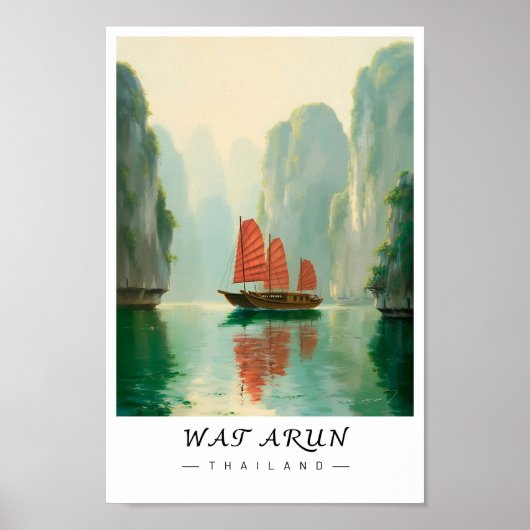 Wat Arun Bangkok Thailand  Wall Art, Temple ポスター (正面)