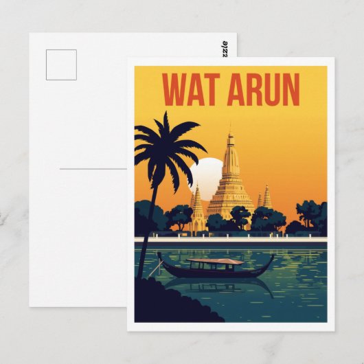 Wat Arun Temple at Sunset ポストカード (正面/裏面)