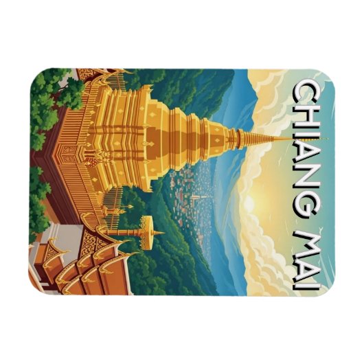  Wat Phrathat Doi Suthep Chiang Mai Thailand マグネット (横)