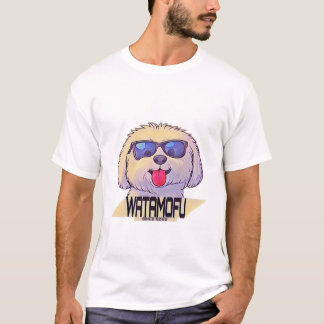 WATAMOFU Pop‑Art Bichon Frise T-Shirt Tシャツ