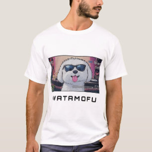 WATAMOFU Pop‑Art Bichon Frise T-Shirt Tシャツ