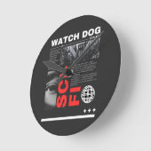 Watch Dogs Throw Pillow  ラウンド壁時計 (傾斜)