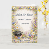 Watch Her Bloom | ボタニカル卒業式 カード (黄色い花)