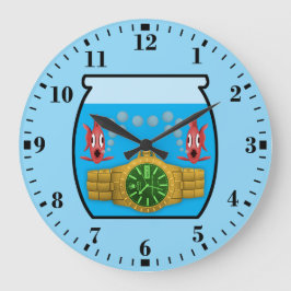 Watch in fish bowl ラージ壁時計