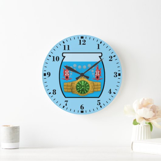 Watch in fish bowl ラージ壁時計 (ホーム)