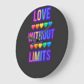 Watch love ❤️ without limits .Valentines day 💕 ラージ壁時計 (傾斜)