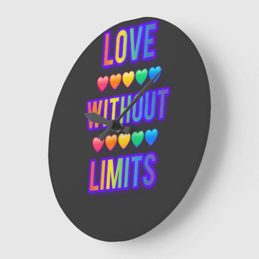 Watch love ❤️ without limits .Valentines day 💕 ラージ壁時計 (傾斜)