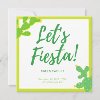 Watch Me Grow Green Cactus Succulent Fiesta Favor  招待状