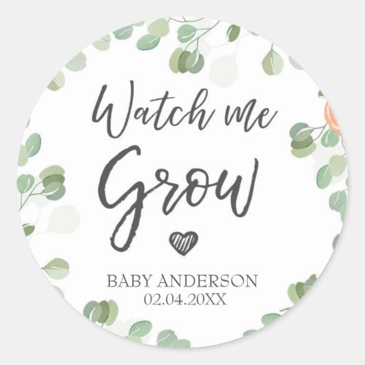 Watch Me grow Plant Friends Shower Plantフローラ ラウンドシール (正面)