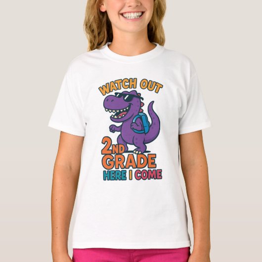 Watch Out 2nd Grade Here I Come Kids T-Shirt Tシャツ (正面)