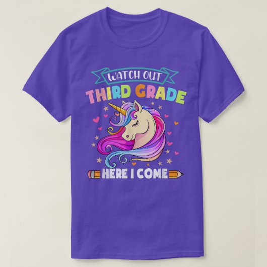 Watch Out 3rd Grade Here I Come Cute Back To Schoo Tシャツ (デザイン正面)
