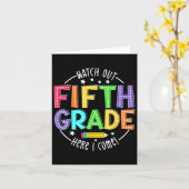 Watch Out 5th Grade Here I Come First Day Back To  カード (黄色い花)