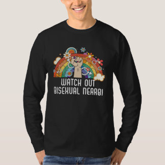 Watch Out Bisexual NearBi Bisexual Pride Bisexuali Tシャツ
