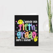 Watch Out Fifth Grade Here I Come 5th Grade Back T カード (正面)