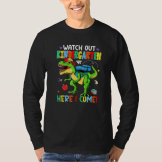 Watch Out Kindergarten Back To School Dinosaur Her Tシャツ