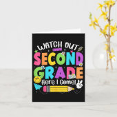 Watch Out Second Grade Here I Come Back To School  カード (黄色い花)