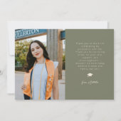 Watch Out World Multi Photo Sage Green Graduation 案内状 (裏面)