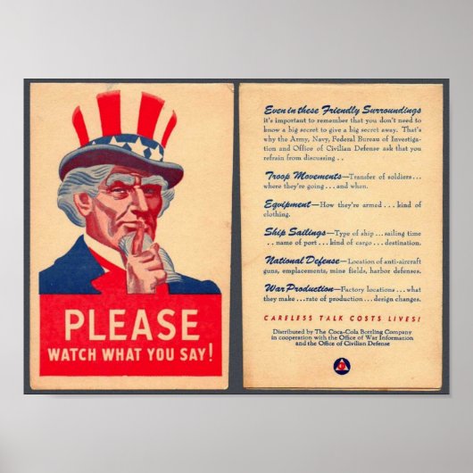 Watch what you say Poster ポスター (正面)