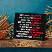 Watch Your Thoughtのやる気を起こさせる引用文 フォトプラーク (側面)