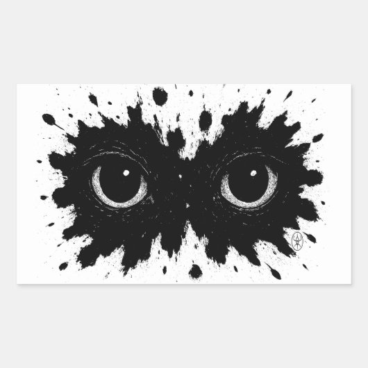 Watcher in the Ink: Eye‑Blot Sigil 長方形シール (正面)