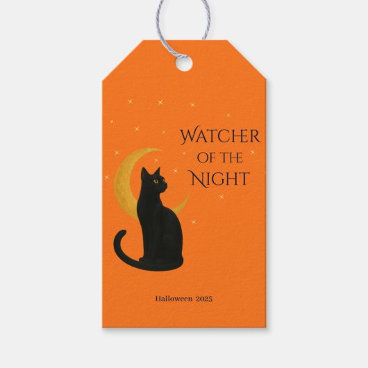 Watcher of the Night - Halloween Black Cat ギフトタグ (正面)