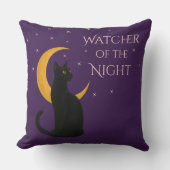 Watcher of the Night - Halloween Black Cat クッション (正面)