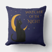 Watcher of the Night - Halloween Black Cat クッション (正面)