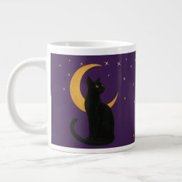 Watcher of the Night - Halloween Black Cat ジャンボコーヒーマグカップ