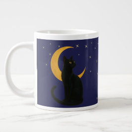 Watcher of the Night - Halloween Black Cat ジャンボコーヒーマグカップ