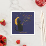 Watcher of the Night - Halloween Black Cat スタンダードカクテルナプキン