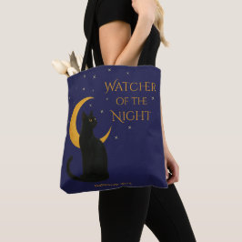 Watcher of the Night - Halloween Black Cat トートバッグ