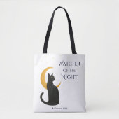 Watcher of the Night - Halloween Black Cat トートバッグ (正面)