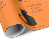 Watcher of the Night - Halloween Black Cat ラッピングペーパー (ロールコーナー)