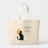 Watcher of the Night - Halloween Black Cat ラージトートバッグ (正面)