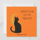 Watcher of the Night - Halloween Black Cat Card (正面)